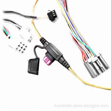 Car CCTV Cable in Various Kinds of Connectors, with Fuse Box, Customized Designs are Welcome